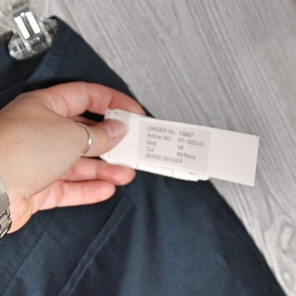 BERND Berger Pencil Skirt Navy Cotton Size 6 - Picture 6 of 7